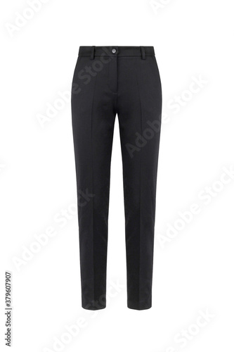 Black women's classic trousers. Front view