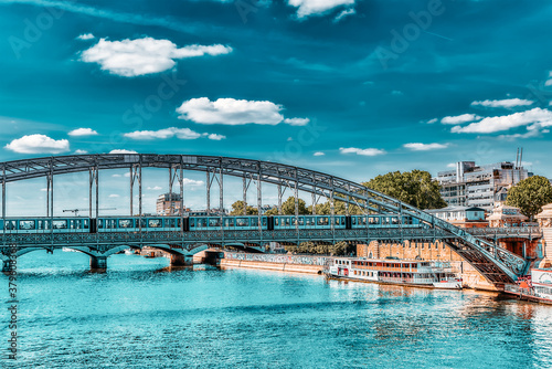 PARIS, FRANCE - JULY 09, 2016 : City views of one of the most beautiful cities in the world - Paris. Austerlitz Bridge.