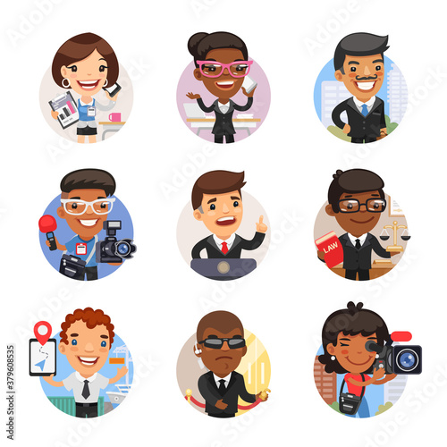 Cartoon People Avatars with Different Professions