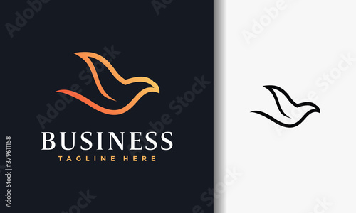 simple outline bird logo