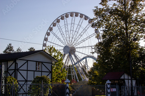 Photos of the landscape with swirling attractions in the evening