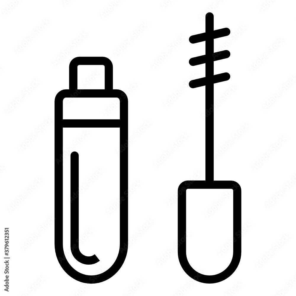 Mascara brush vector Beauty Spa icon design, Eye Makeup cosmetics Product, fashion accessory and glamour Symbol on White background Mascara brush vector Beauty Spa icon design, Eye Makeup cosmetics Product, fashion accessory and glamour Symbol on White background