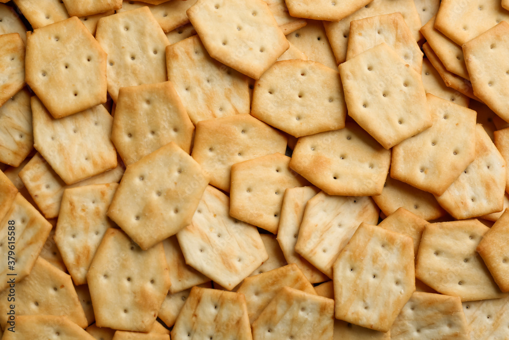 Many delicious crackers as background, top view Many delicious crackers as background, top view