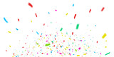 Colorful confetti falling randomly. explosion particles ribbons. Celebration background