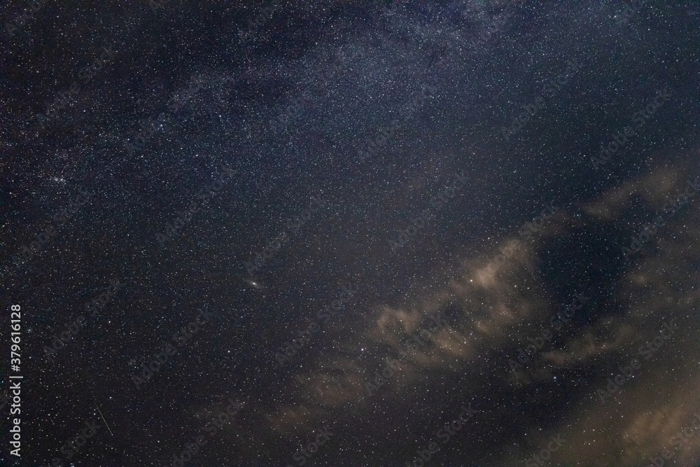 Fototapeta premium dark blue night sky with milky way and millions of stars