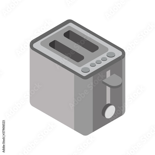 Isometric toaster icon.Vector illustration isolated on white background.