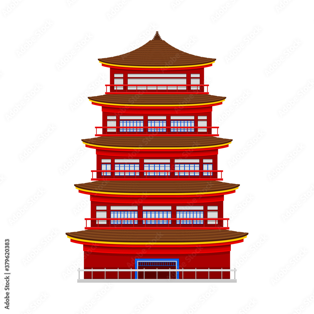 Pagoda Building as Buddhist Temple Complex Vector Illustration Pagoda Building as Buddhist Temple Complex Vector Illustration