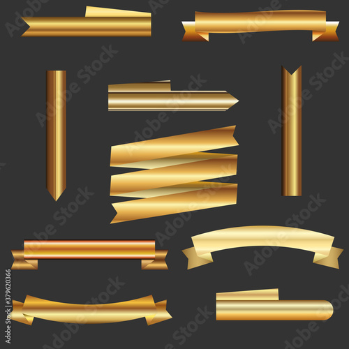 Golden ribbons banners