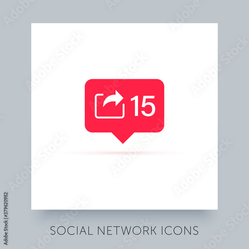 Social network app icon. UX UI design tooltip element. Instagram notification vector icon. Symbol for web site and mobile application.