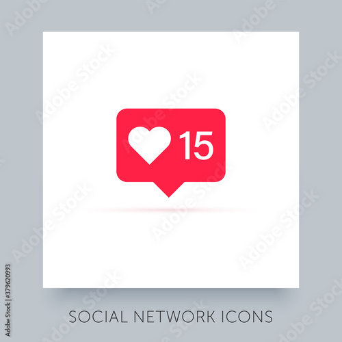 Social network app icon. UX UI design tooltip element. Instagram notification vector icon. Symbol for web site and mobile application.