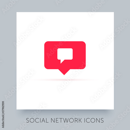 Social network app icon. UX UI design tooltip element. Instagram notification vector icon. Symbol for web site and mobile application.