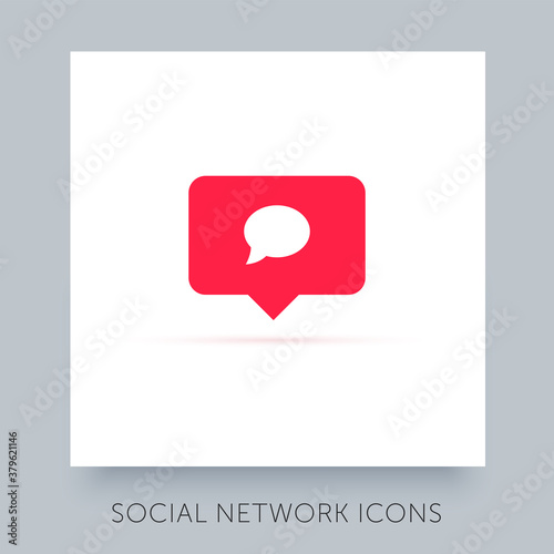 Social network app icon. UX UI design tooltip element. Instagram notification vector icon. Symbol for web site and mobile application.