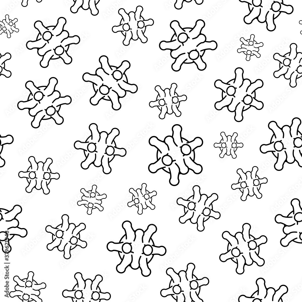Seamless pattern with viruses on white background. Seamless pattern with viruses on white background.
