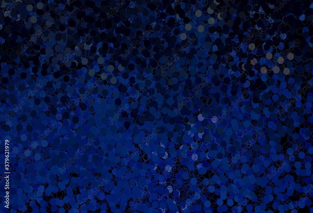 Dark BLUE vector texture with disks.
