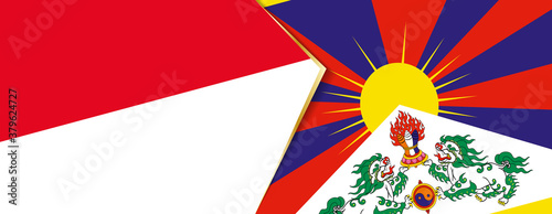 Monaco and Tibet flags, two vector flags.
