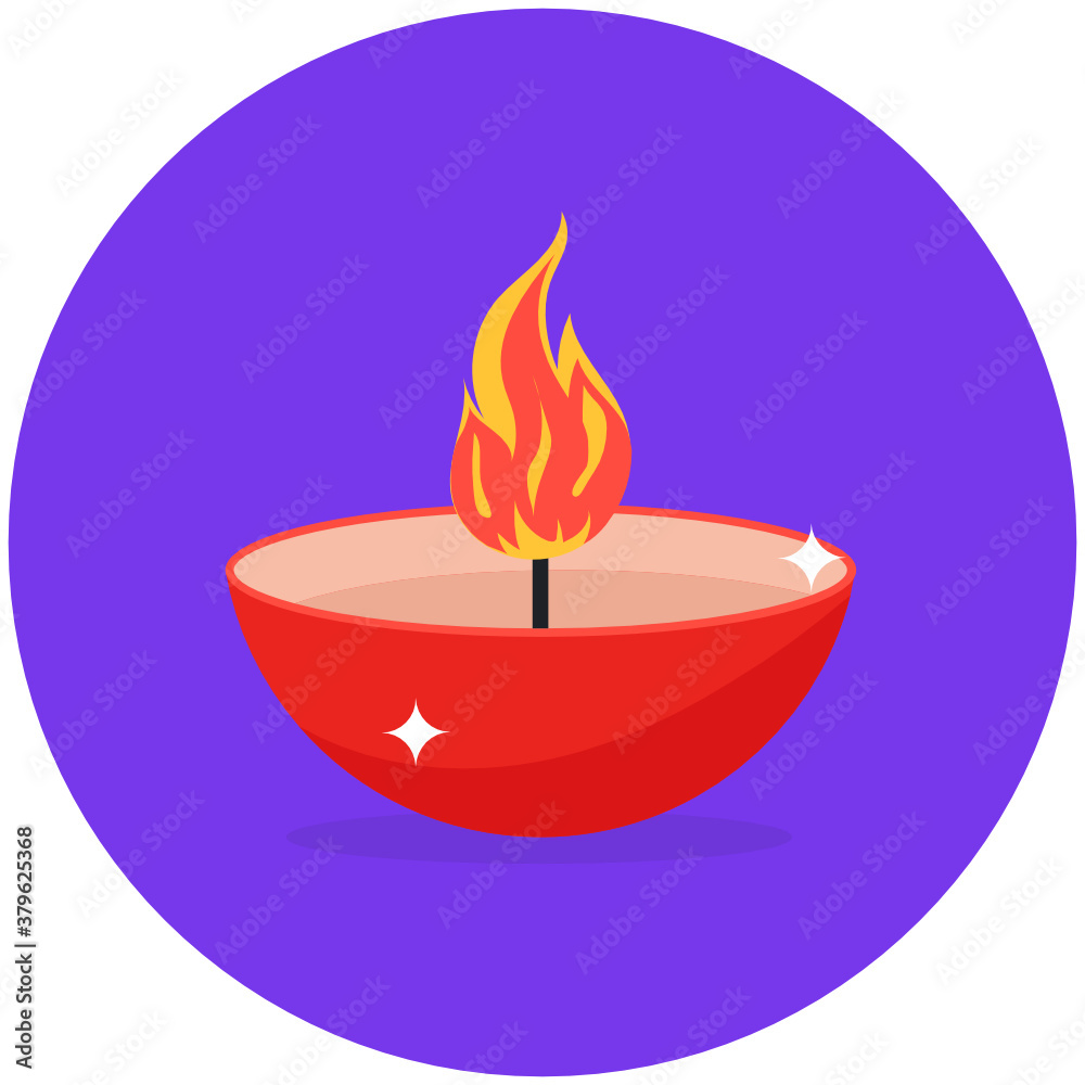 A flat vector design of oil lamp icon
A flat vector design of oil lamp icon