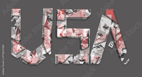 USA lettering on a gray bac...