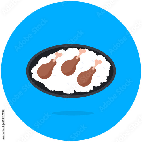 
Chicken piece, flat vector icon of drumsticks 
