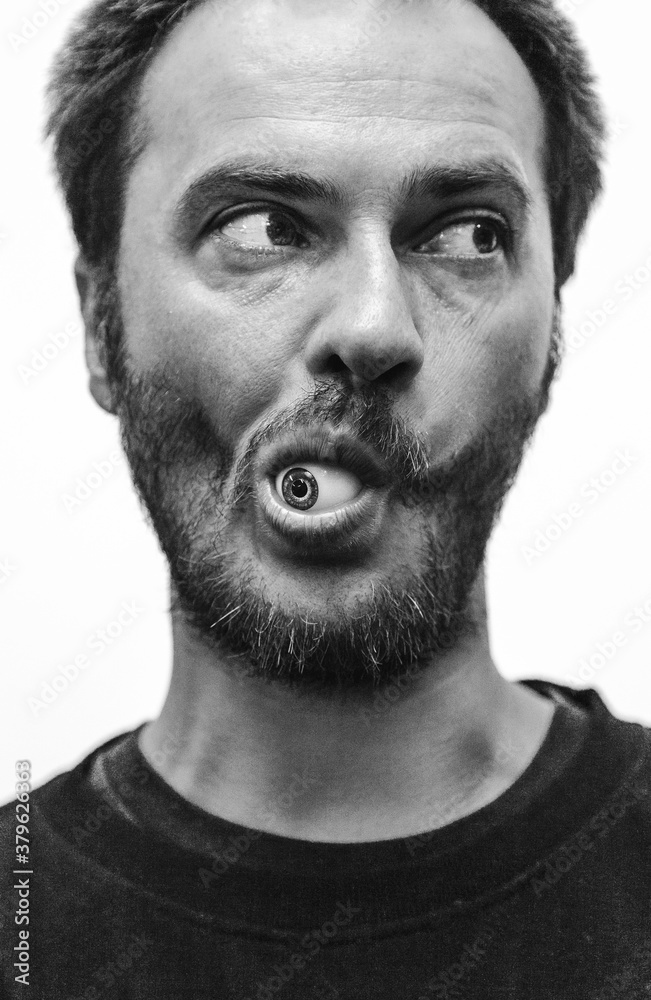 Portrait Of A Man With An Eye In His Mouth Portrait Of A Man With An Eye In His Mouth