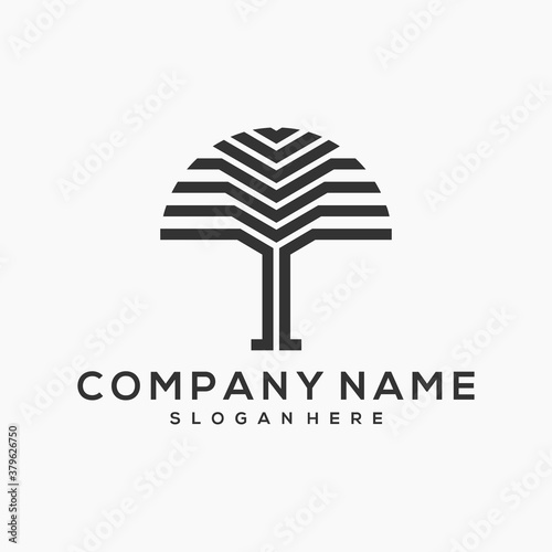 tree monogram vector logo template