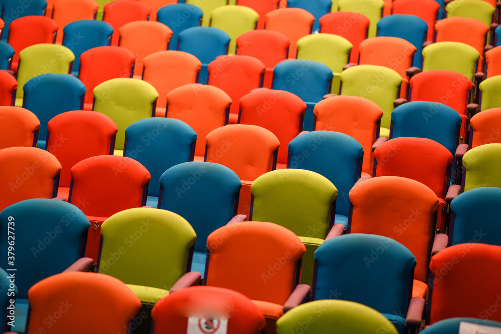Obraz premium Colorful seats forming a pattern