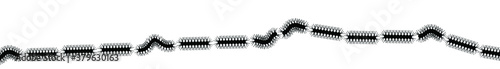 Stop Pine or Oak processionary marching Caterpillar moth Waring procession OPM signs Tiny hairs allergic reaction Poisonous banner Vector tree lind Beware sign Nest, swarm of thaumetopoea processione