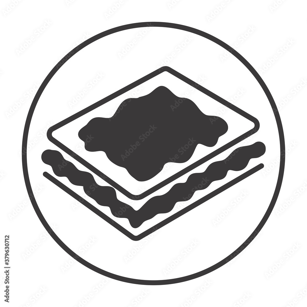 Rounded the a puff pastry or pastry sheet bread vector icon for apps and websites Rounded the a puff pastry or pastry sheet bread vector icon for apps and websites