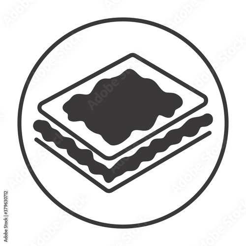 Rounded the a puff pastry or pastry sheet bread vector icon for apps and websites