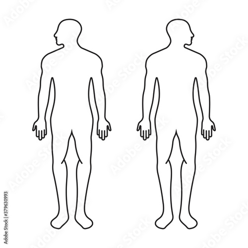 Adult male or men human body line art vector icon for app or websites