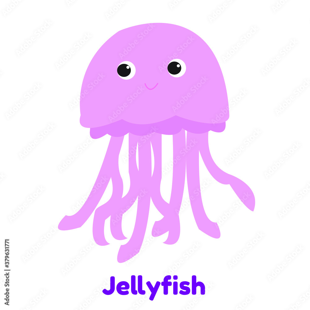 Animal Jellyfish Playing Card For Children Cartoon Vector Animal Jellyfish Playing Card For Children Cartoon Vector