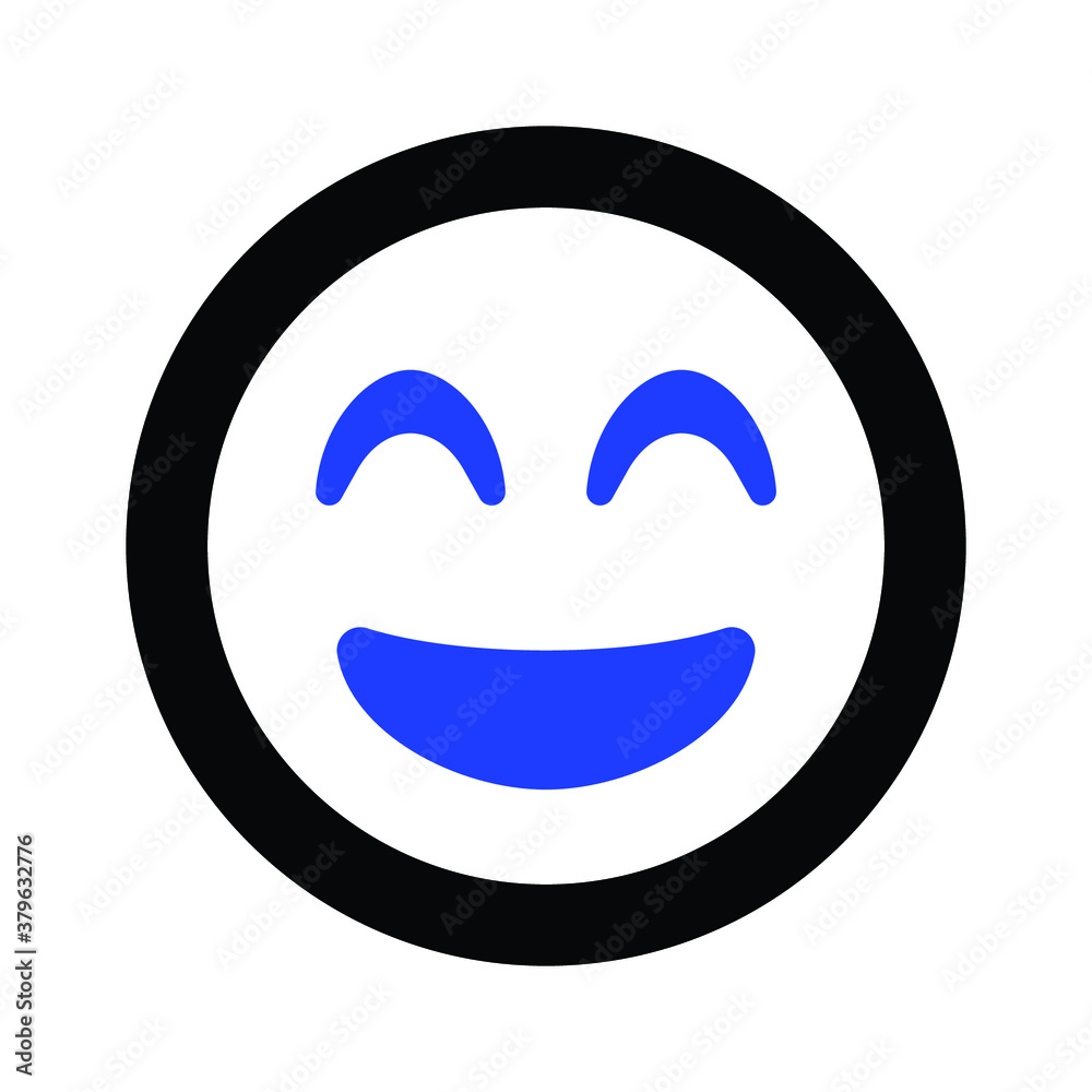 Grin beam emoji vector icon Grin beam emoji vector icon