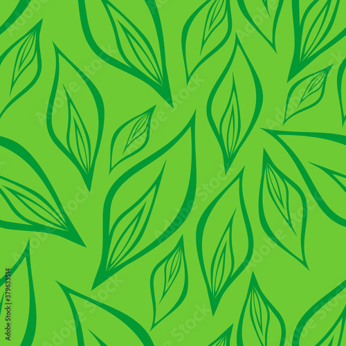 Seamless Leaf Pattern - Abstract Fall Season Background Vector