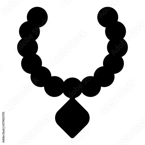 
Icon of necklace in solid design, a neckwear jewellery 

