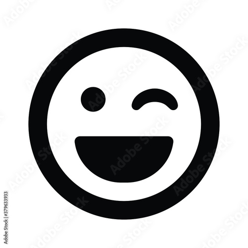Wink Emoji Smile Emotion Twinkle Grin