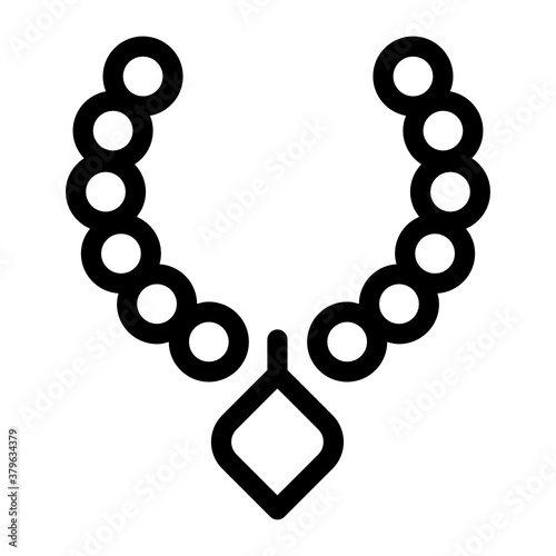 
Icon of necklace in solid design, a neckwear jewellery 
