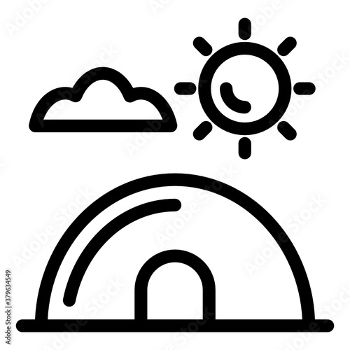 
A snow house vector, Igloo solid icon
