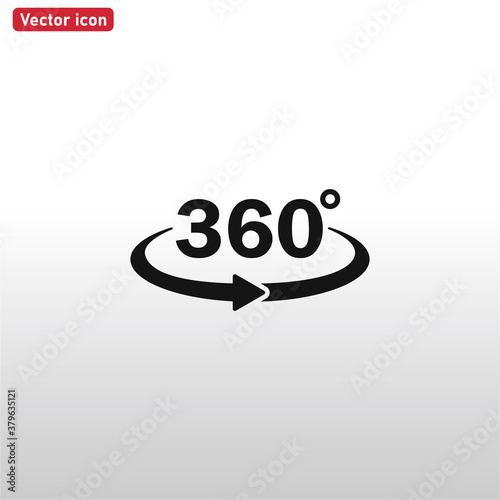 360 degree icon vector . Rotation sign