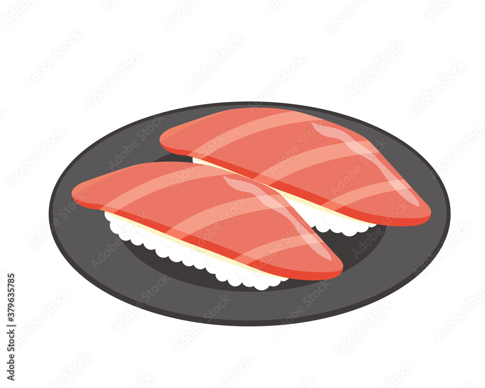 鮪の握り寿司のベクターイラスト 大トロ握り まぐろ握り 鮪の握り寿司のベクターイラスト 大トロ握り まぐろ握り