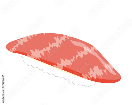 鮪の握り寿司のベクターイラスト　大トロ握り　まぐろ握り