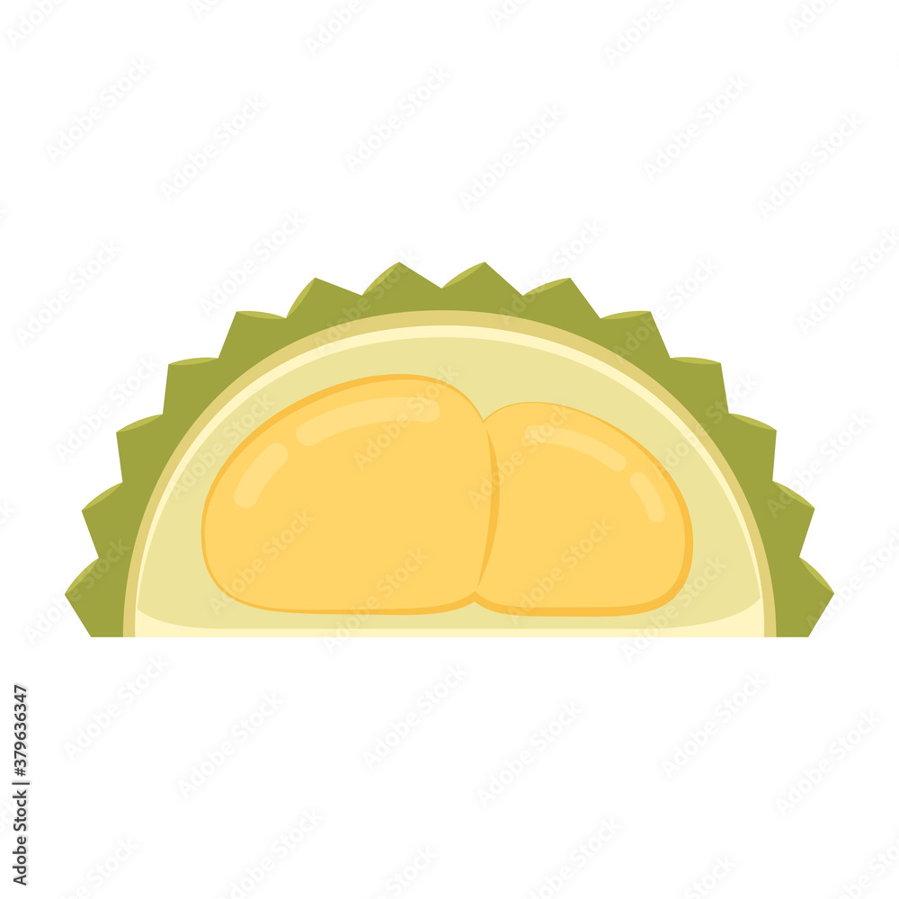 Durian cartoon vector on white background. Durian cartoon vector on white background.