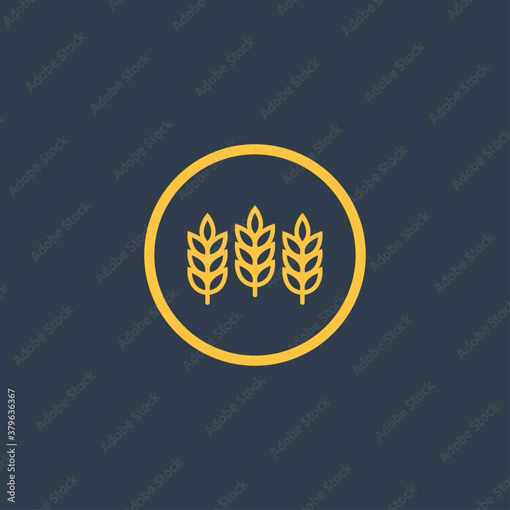 Rice logo design. Oat symbol vector. sign. logo design.
