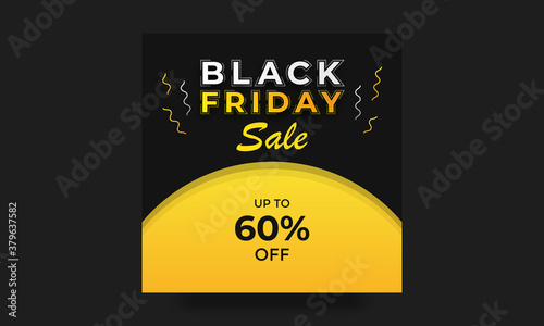 social media, ads, promo posters. Black friday business offer template. Vector illustration EPS10.