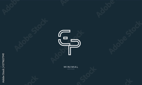 Alphabet letter icon logo EP
