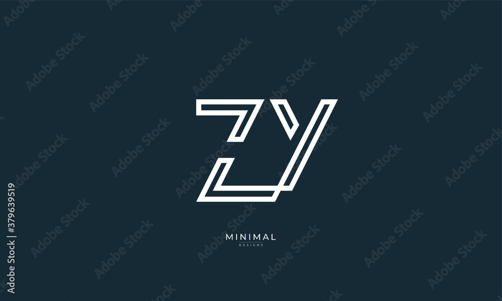 Alphabet letter icon logo ZY Alphabet letter icon logo ZY