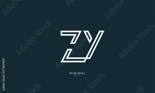 Alphabet letter icon logo ZY