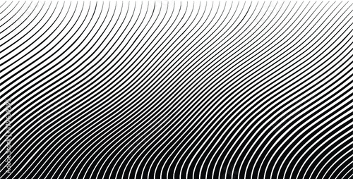 Abstract warped Diagonal Striped Background . Vector curved twisted slanting, waved lines texture