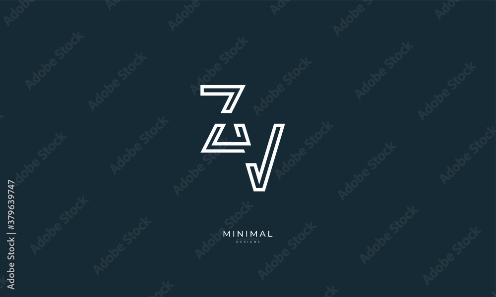 Alphabet letter icon logo ZV Alphabet letter icon logo ZV