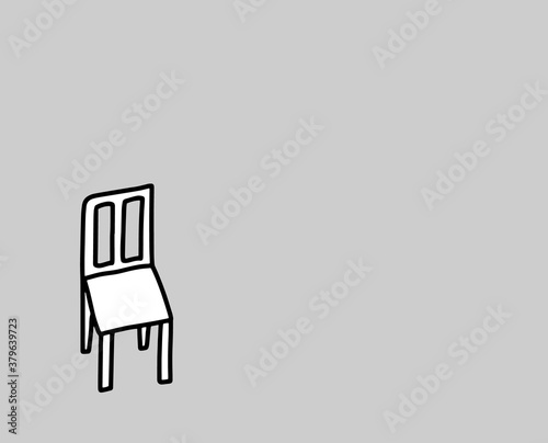 Psychotherapy gestalt technic one chair hand drawn vector illustration in cartoon doodle style