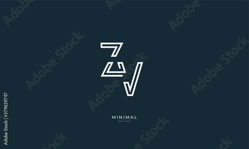 Alphabet letter icon logo ZV