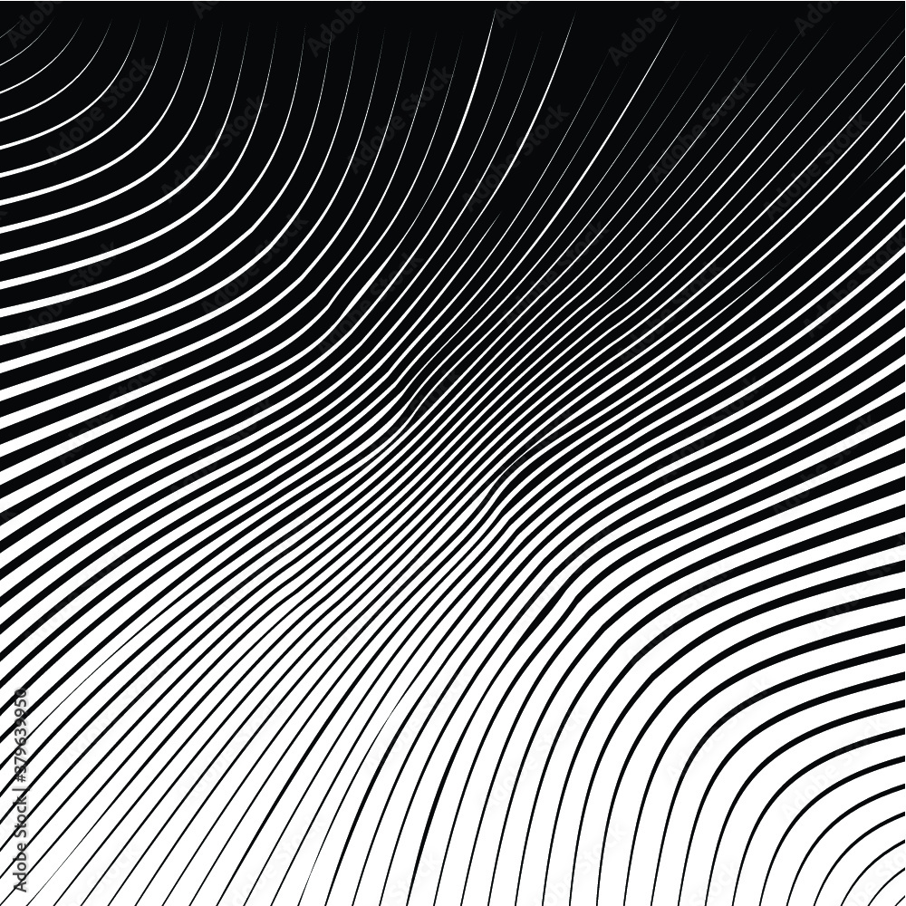 Abstract warped Diagonal Striped Background . Vector curved twisted slanting, waved lines texture Abstract warped Diagonal Striped Background . Vector curved twisted slanting, waved lines texture